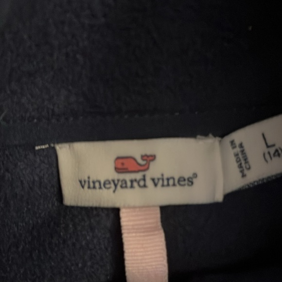 Vineyard Vines Girls Fleece Blue Zip Up Front Vest. SZ 14 - Picture 6 of 6